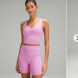 Lululemon Align Crop Tank Top Built In Support Dahlia Mauve Purple SZ 8 W1DUDS